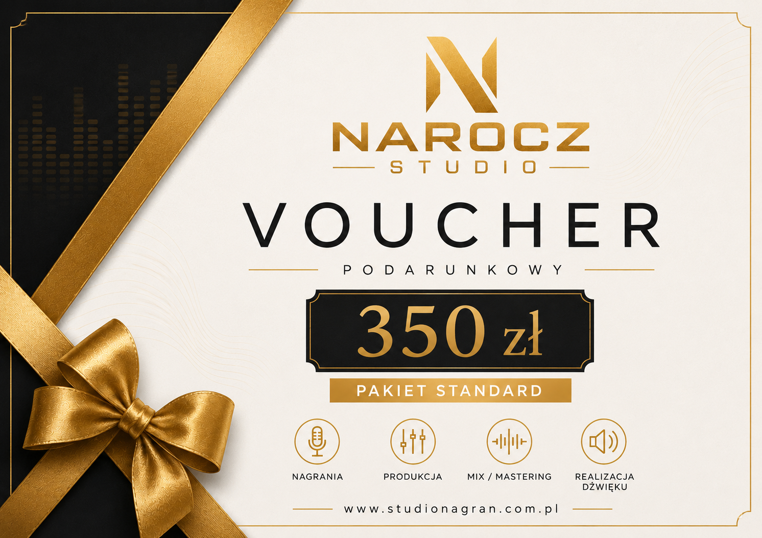 Voucher prezentowy do studia nagrań – STANDARD 1 Voucher prezentowy do studia nagrań pakiet STANDARD